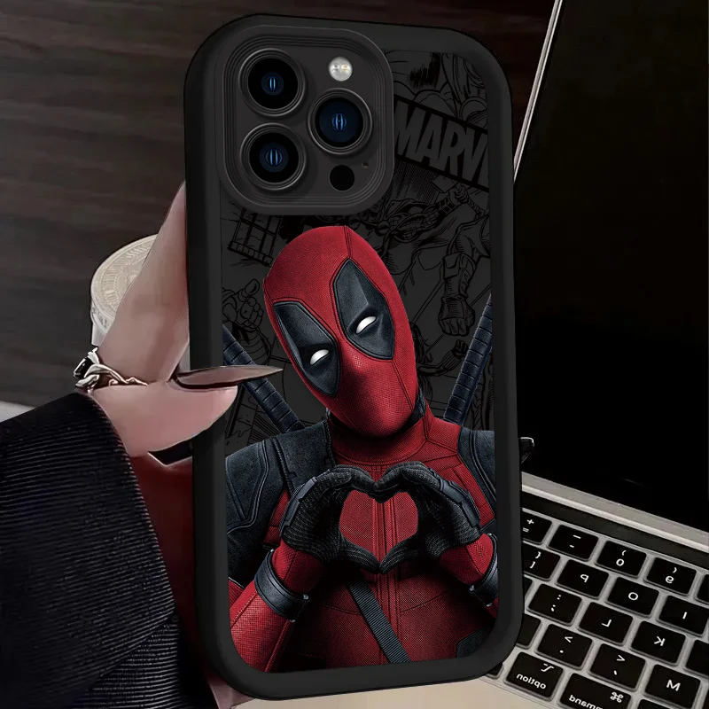 Чехол для телефона с милым сердцем Marvel Дэдпул Xiaomi POCO X6 X5 X4 GT X3 NFC F3 F4 F5 F6 M5S C65 M6 Pro 4G 13T