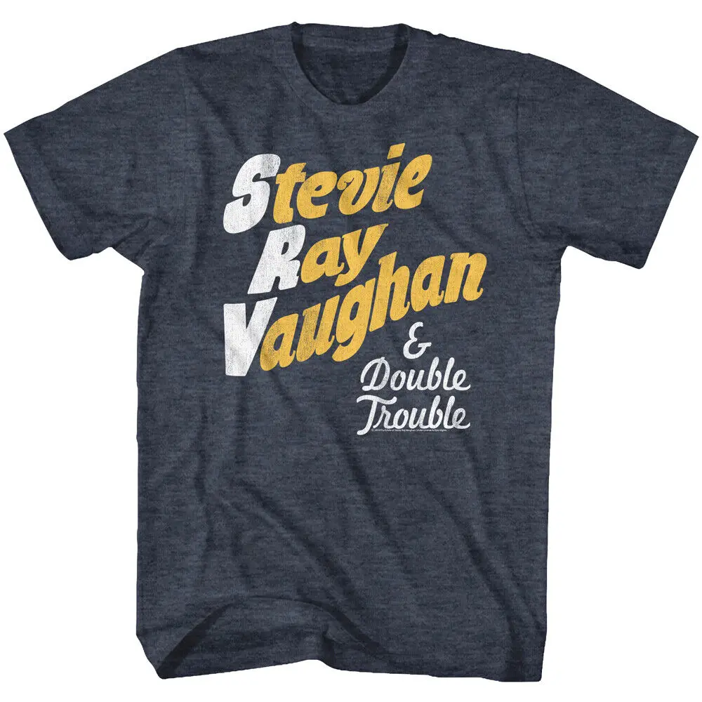 wa koszulka męska Stevie Ray Vaughan i logo z imieniem Double Trouble