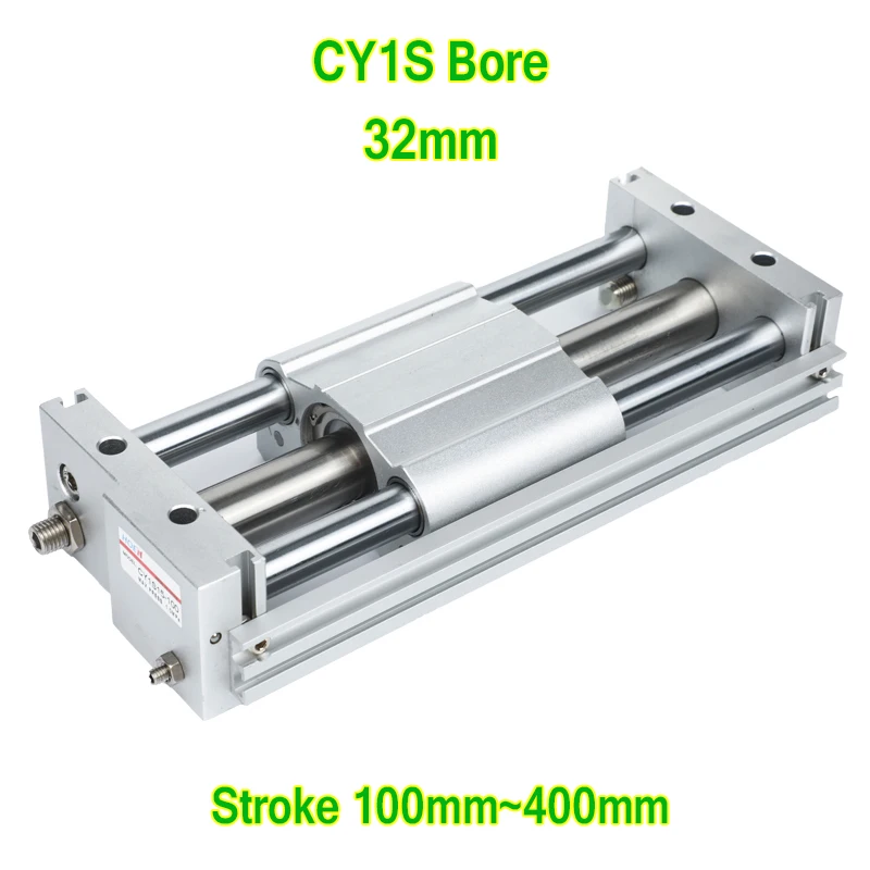 

CY1S CY1S32, такт 100-400 мм, магнитная муфта, Бесконтактный цилиндр, пневматический цилиндр, искусственная яркость