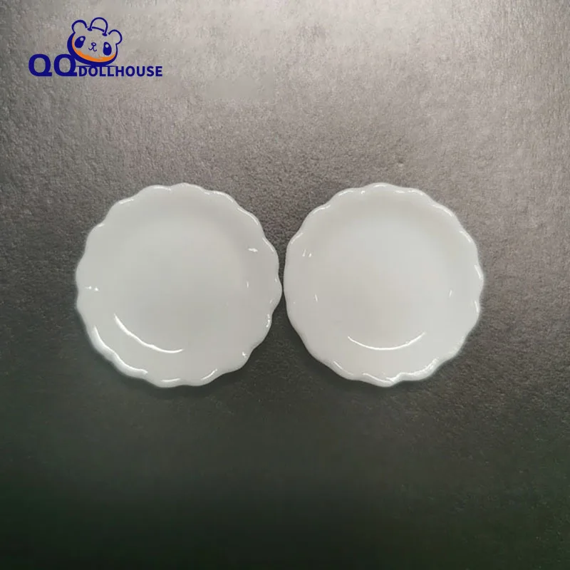 

1/6 1 шт. Кукольный дом ресторан кухня уличные аксессуары мини керамическая круглая кружевная тарелка для торта чашка модель пластины BJD игру...