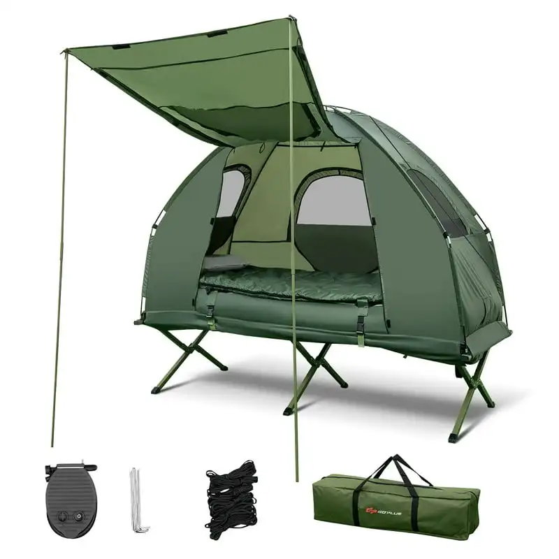 

Compact Portable Pop-Up Tent/Camping Cot w/ Air Mattress & Sleeping Bag