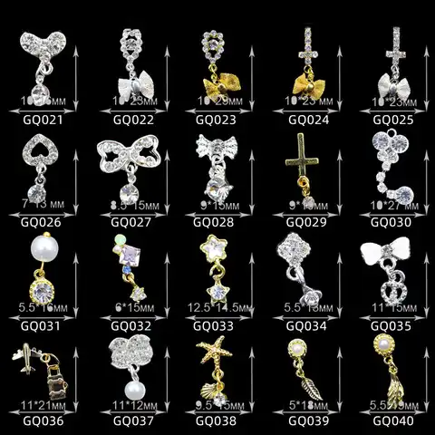 10 pieces.Hanging Czech stones rhinestones access to nails mixed shape pendant decorations shiny accessories for nail design