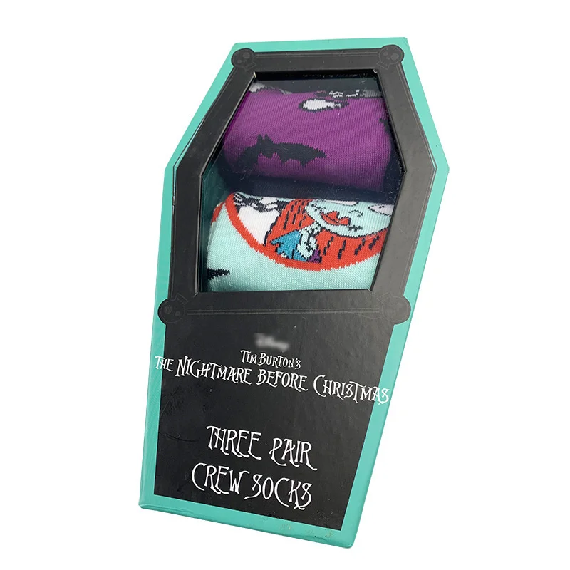 strong box gift packing Breathable Elastic crew Socks Man woman combed cotton unisex socks halloween witch socks