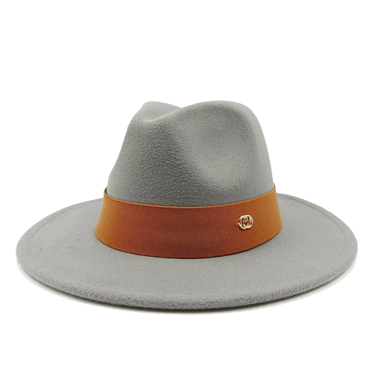 Желтая фетровая шляпа джазовая Зимняя монохромная Мужская и женская модная