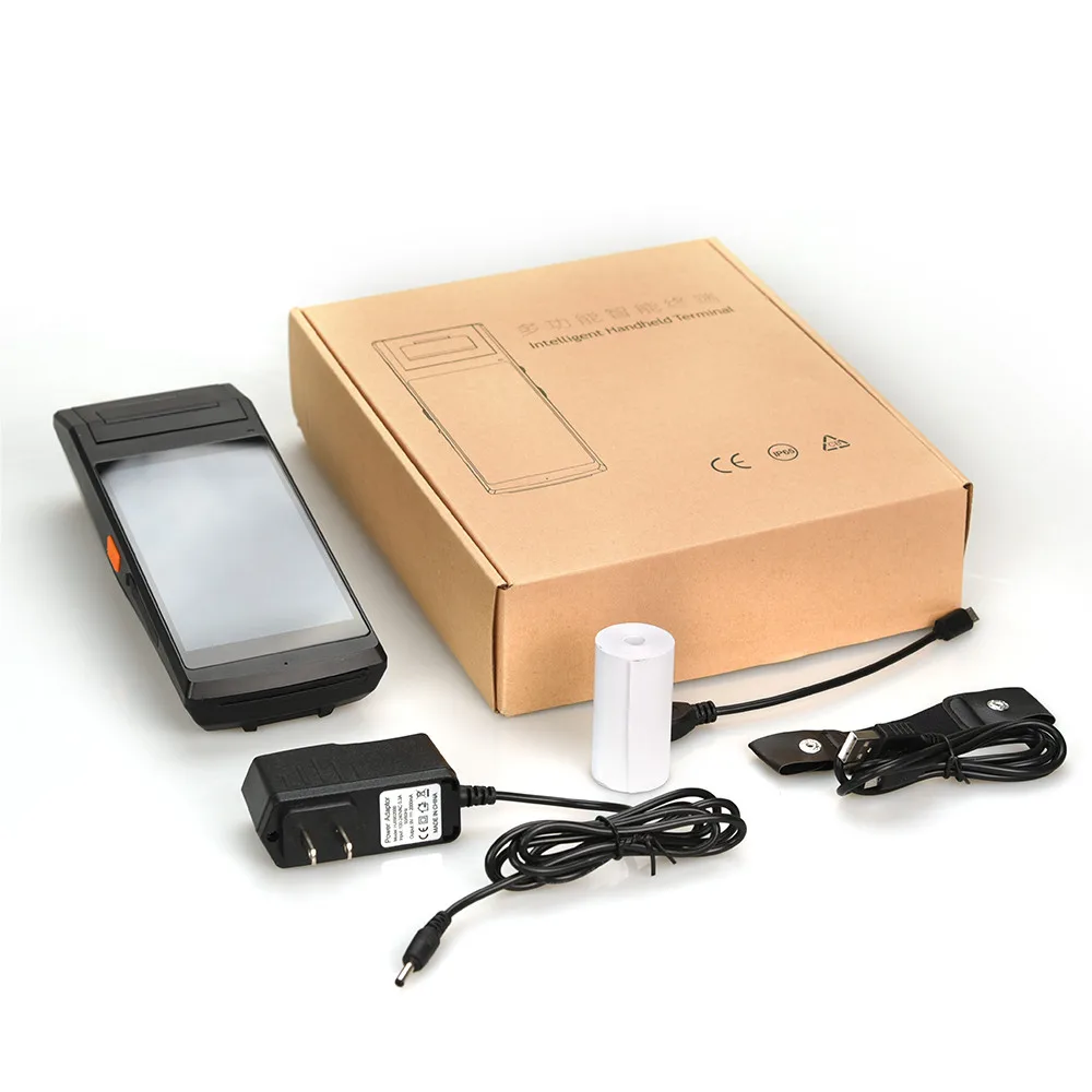 Карманный терминал большой аккумулятор черный цвет сеть 4G Wi-Fi BT NFC считыватель
