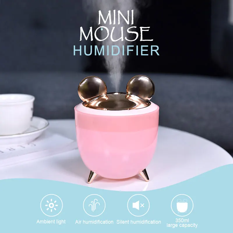 

Home appliance 350ML Small capacity cute air purifier USB ultrasonic aromatherapy essential oil humidifier 7 colors LED light