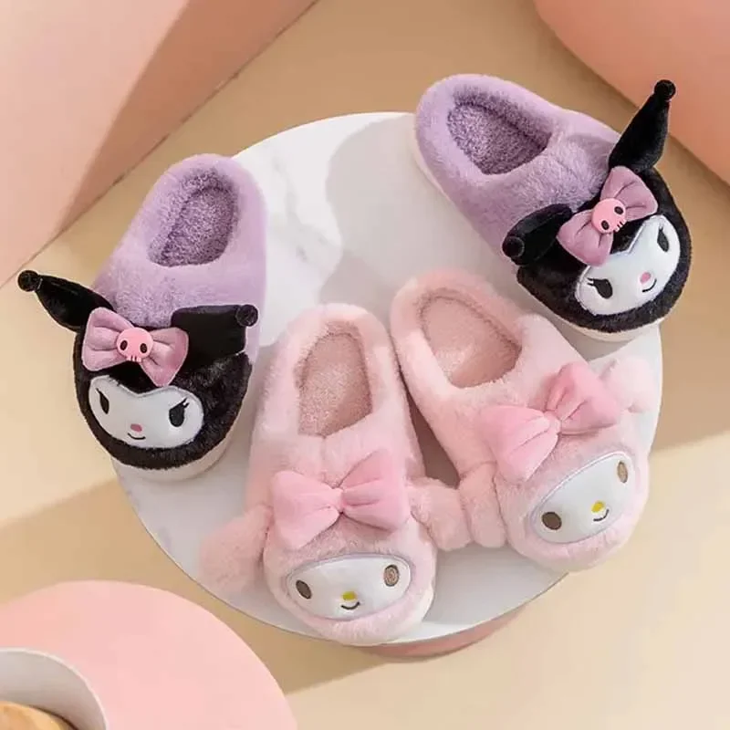Детские Зимние Хлопковые Тапочки С Мультяшным Дизайном Нескользящая Мягкая