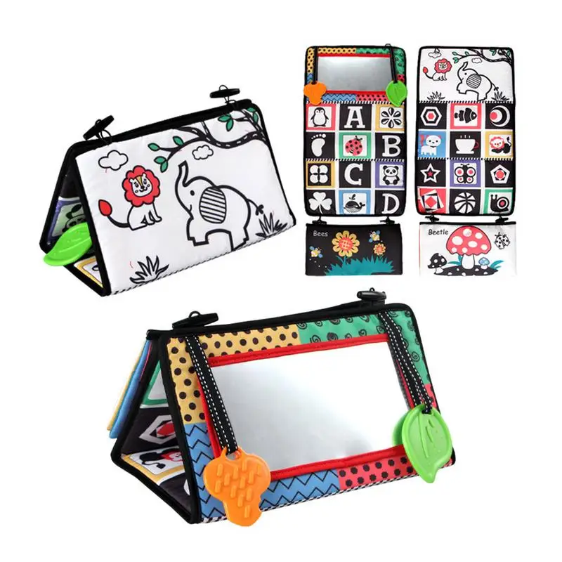 

Black And White Haha Mirror Toy Vision Inspires Foldable Cloth Book Baby Vision Training Toy