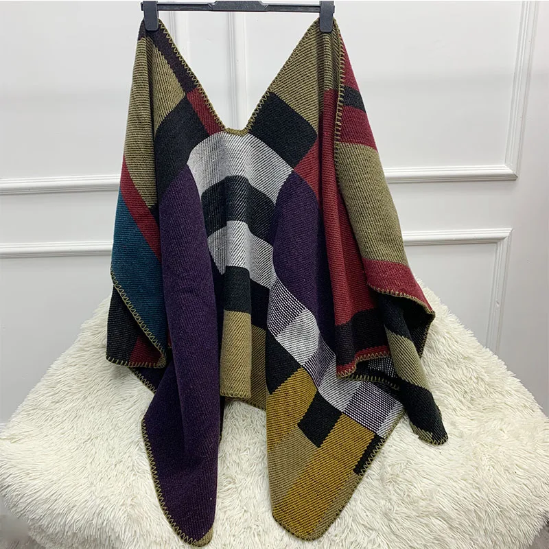 

Wool Cashmere Blend All-Match Blanket Outer Wear Cape and Shawl
