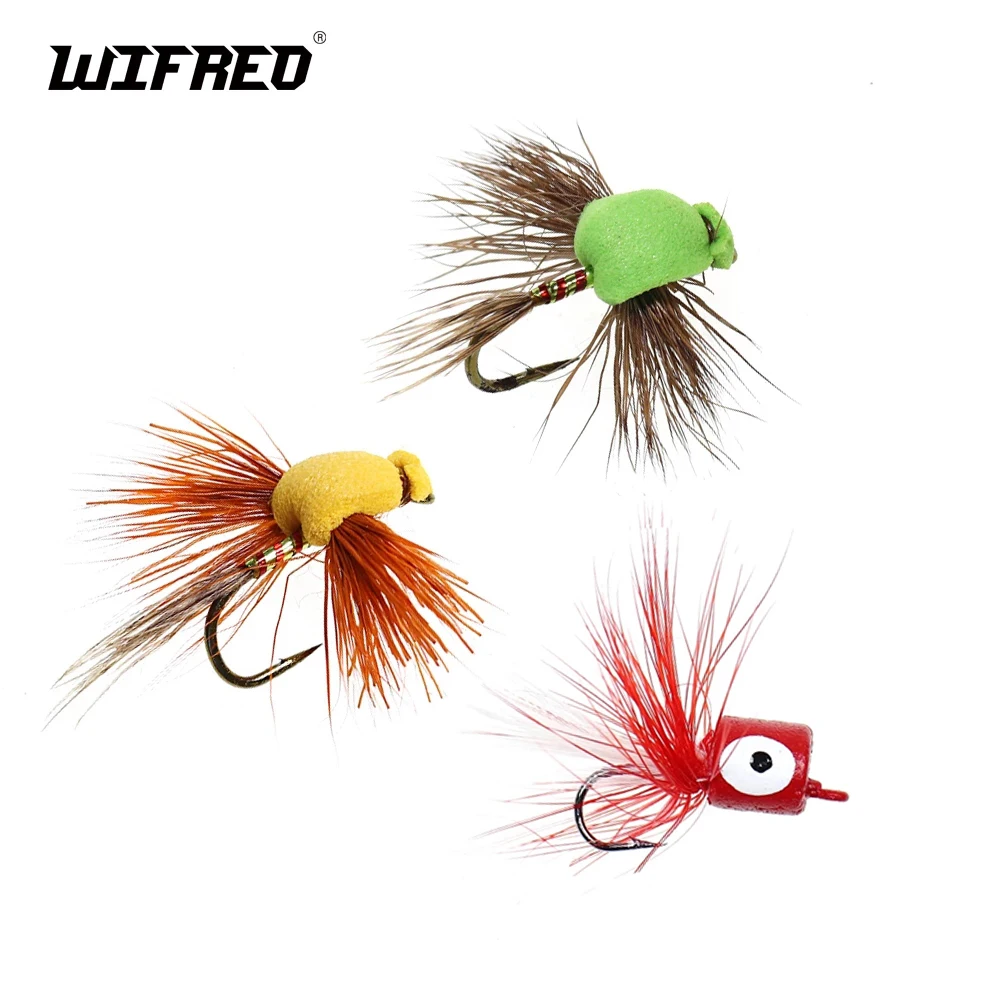 

WIFREO 8pcs Deer Hair Foam Dry Flies Floating Trout Bass Fishing Fly Lure Baits Artificial Insect Lures