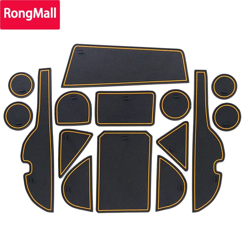 

RongMall Anti-Slip Gate Slot Pad for TOYOTA RAV4 2013 - 2018 RAV 4 Interior Accessories Door Mat Cup Holder Non-Slip Mats 15pcs