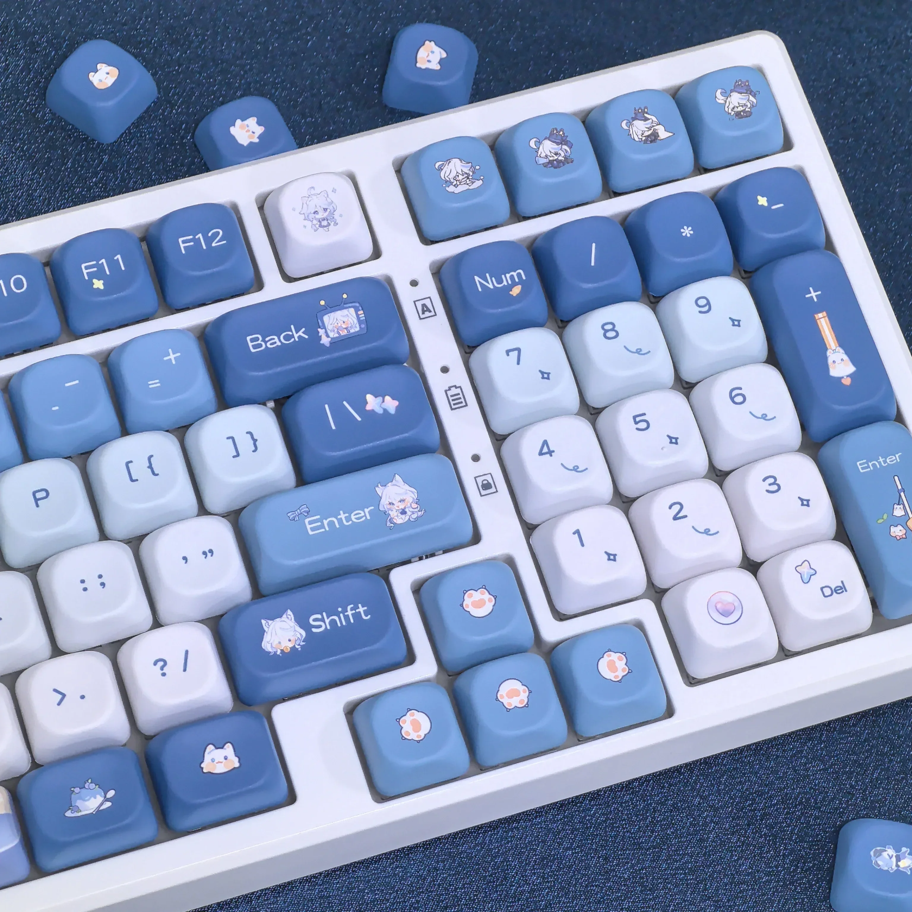 XIAO Fufu Keycap Genshin Impact 137 клавиш милый MOA PBT для Diy 87/98/104/108Mx переключатель игра