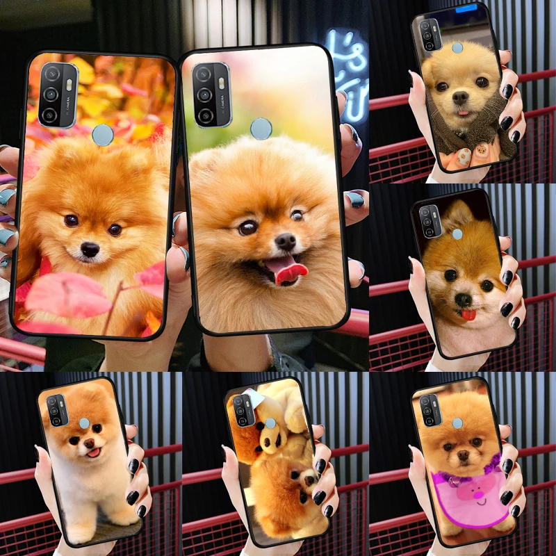 Pomeranian Dogs Dog Colorful Case For OPPO A5 A9 A31 A53 2020 A83 A91 A93 A15 A16 A54 A74 A94 A52 A72 Find X5 Pro Cover