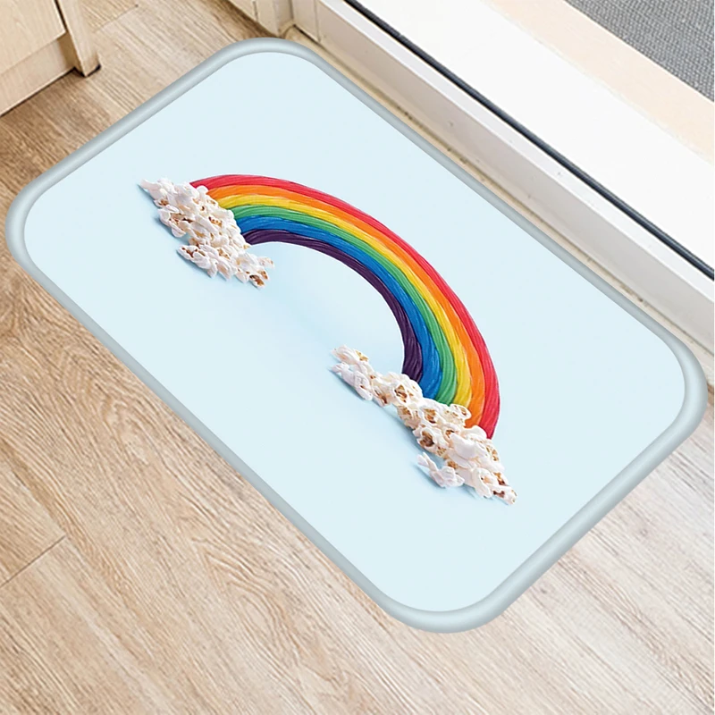 

Creative Colorful Pattern Bath Kitchen Entrance Door Mat Coral Velvet Carpet Doormat Indoor Floor Mats Anti-Slip Rug Home Decor