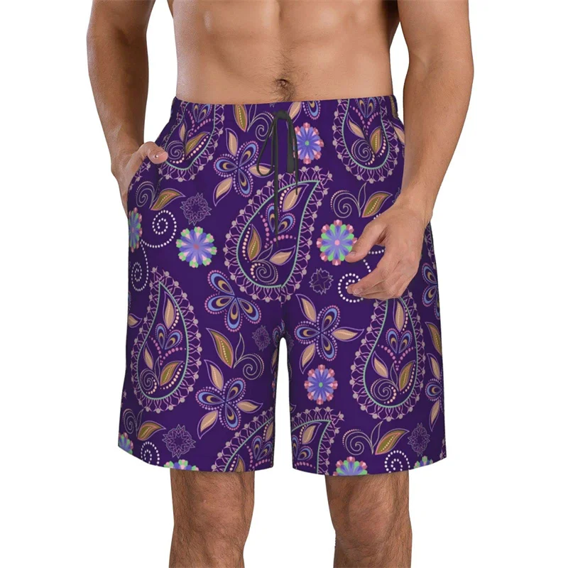 

Paisley Colorful Skull Graphic Shorts Pants 3D Printing Hip Hop y2k Board Shorts Summer Hawaii Swimsuit Cool Surfing Swim Trunks
