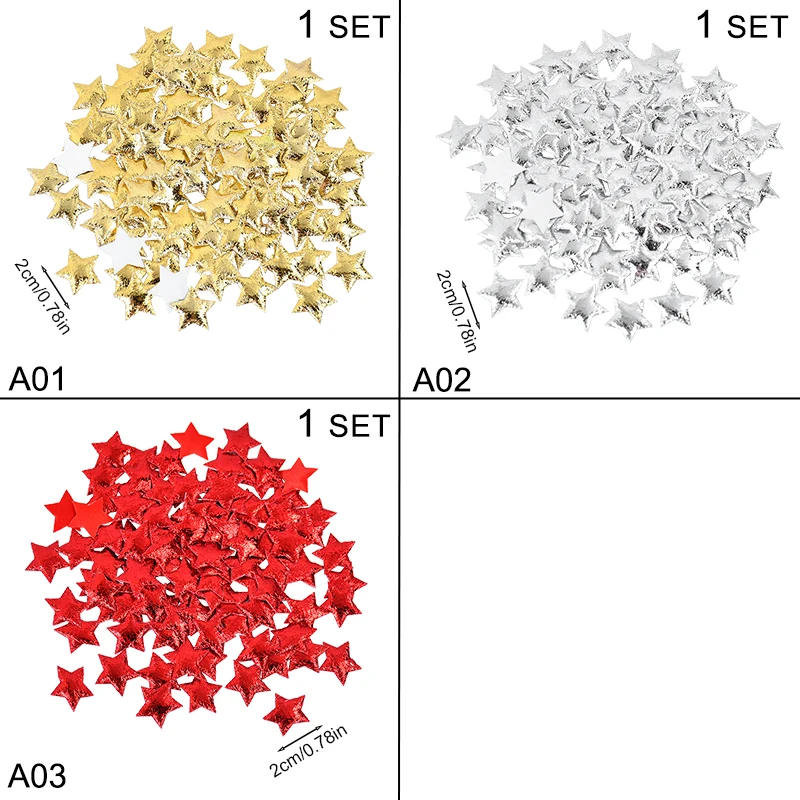 100 шт. золотые/серебряные звезды для дня рождения рождественской вечеринки декор