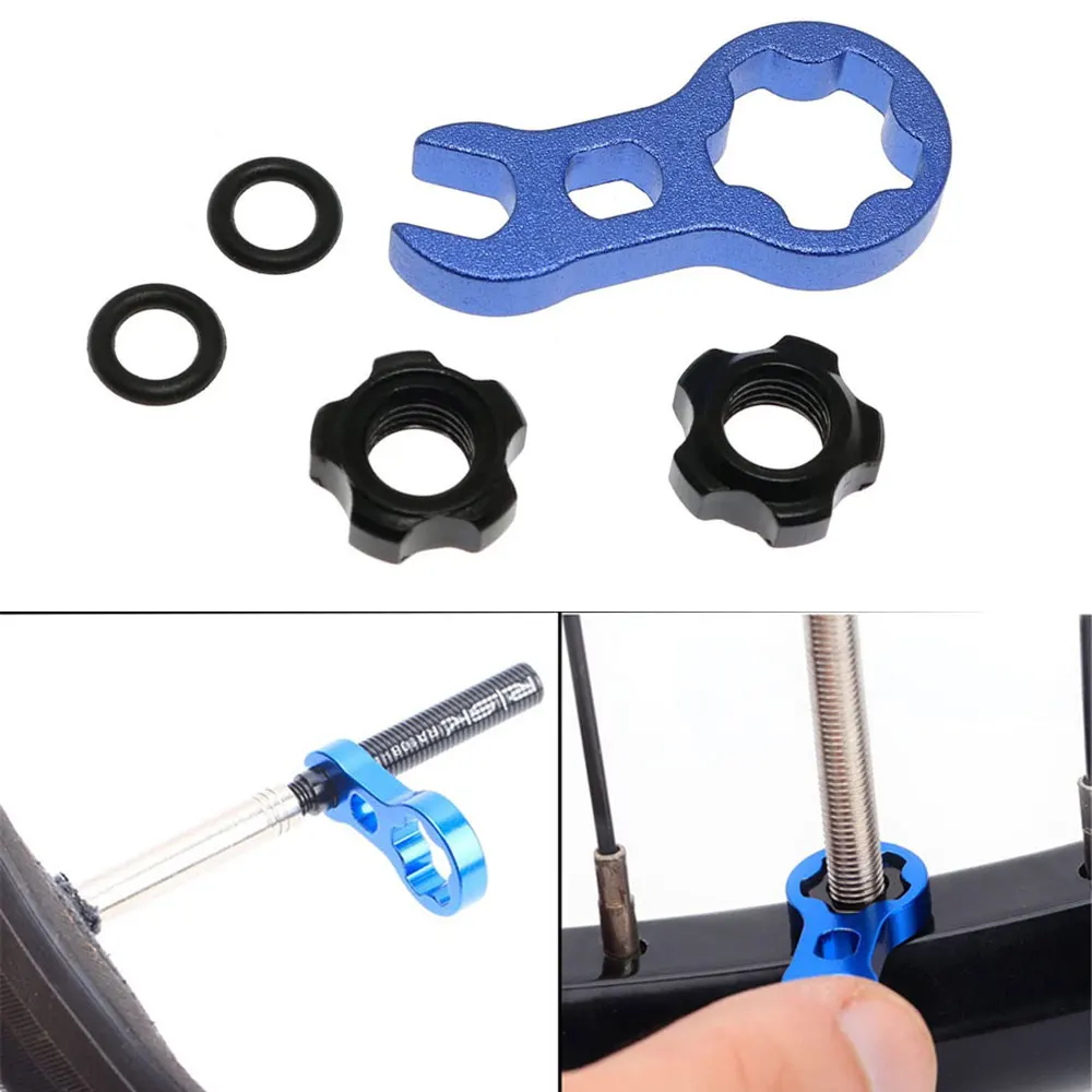 

Brand New Mountain Bike Presta Valve Nut MTB Road Bicycle Tubeless Tire Valve Cap Vacuum Tire Nozzle Lock With Install Wrench