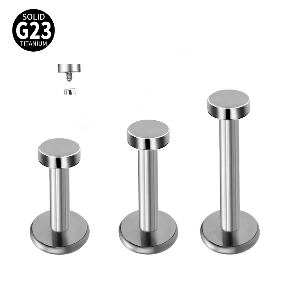 2 шт. 16GA шпилька для губ с круглым верхом внутренняя резьба G23 титановая губная