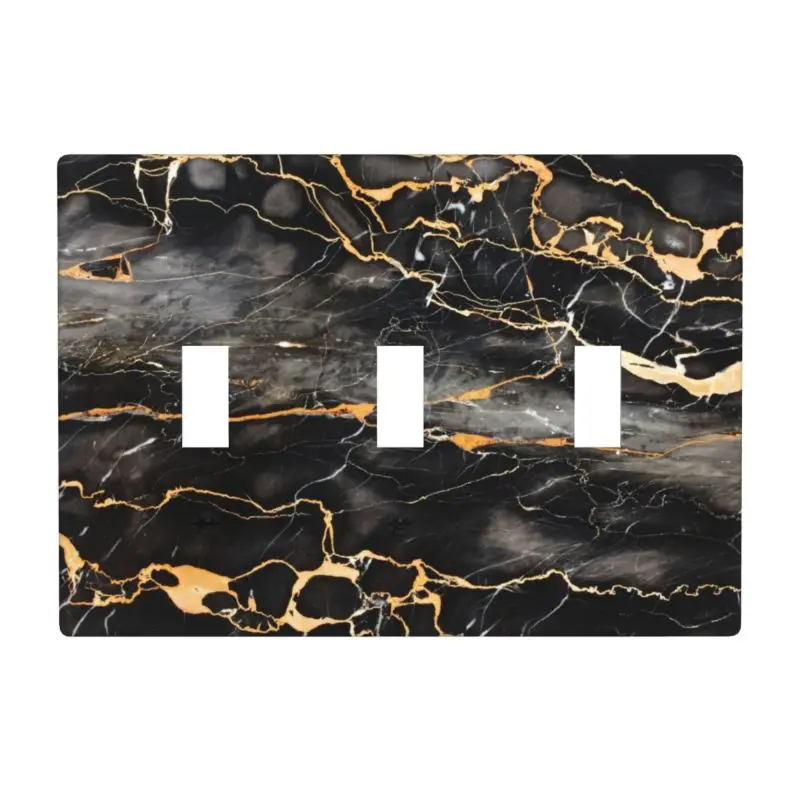 Тройной переключатель с мраморным принтом декоративная панель черного и