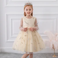 new year kids party dress for girls embroidered dress short sleeve bowknot princess dress girl birthday evening dresses