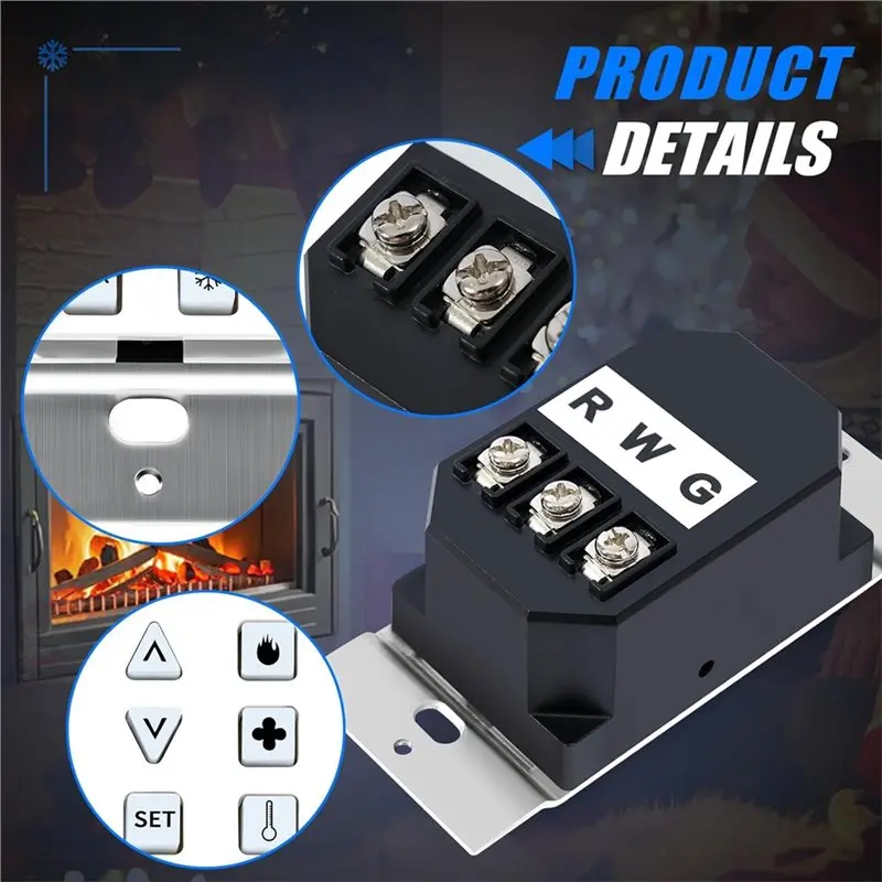 Фото 【ДОВАЯ СТОИМОСТЬ!】HTI-12-007 Переключатель настенного управления в сборе для Heat N Glo для газовых каминов Quadrafire, поддерживает как для NG и LP U №4