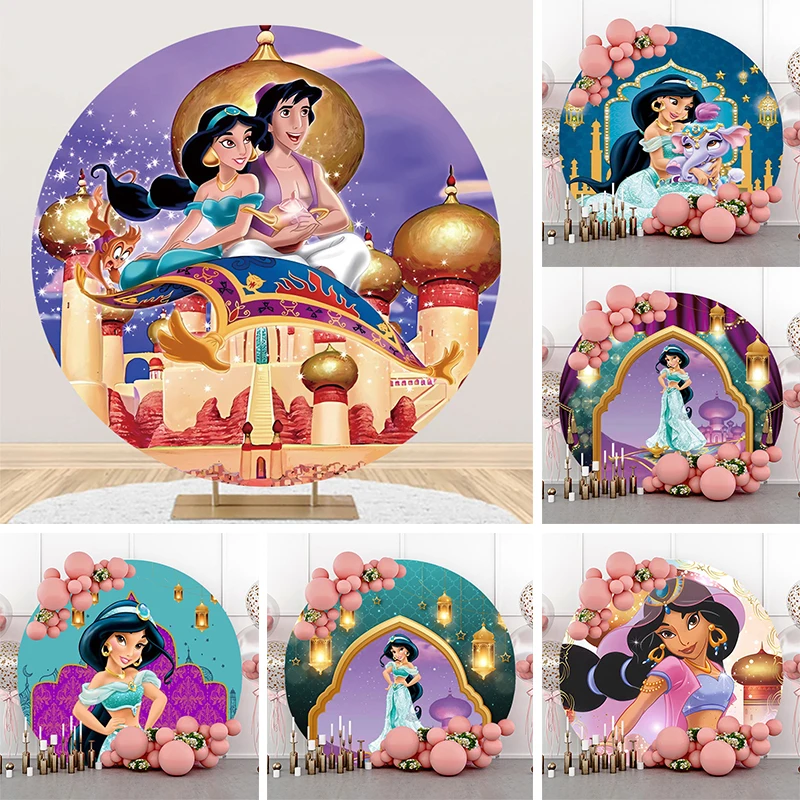 Круглый фон для фотосъемки с изображением жасмина Aladdin украшение на день