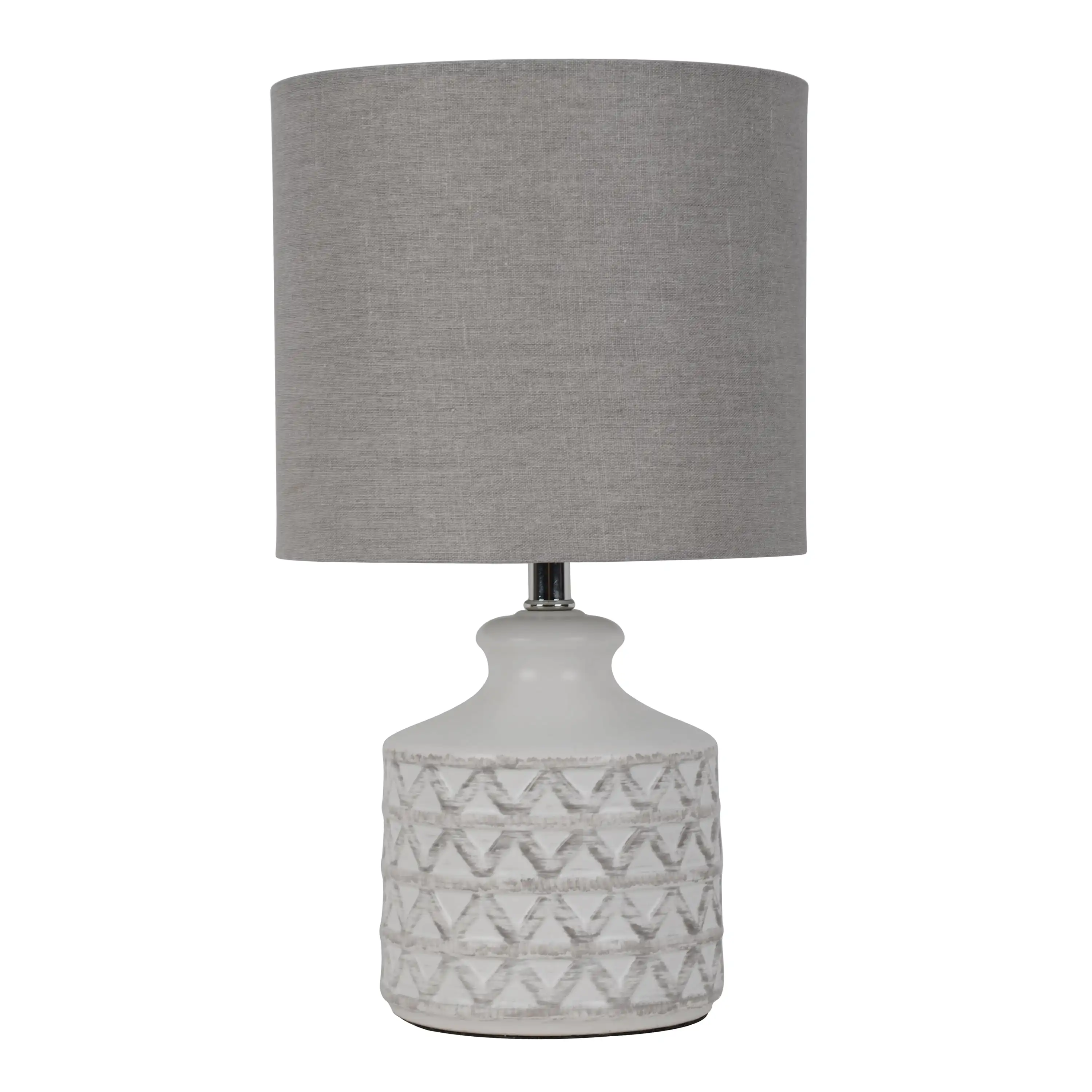 

Free Shipping Diamond Weave Ceramic Table Lamp Distressed White