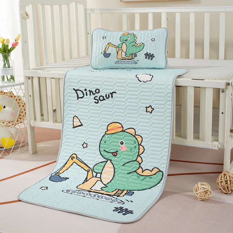 

Летние Нескользящие Детские латексные коврики для кондиционера, коврик из холодного льда и шелка, два комплекта ковриков, детский латексны...