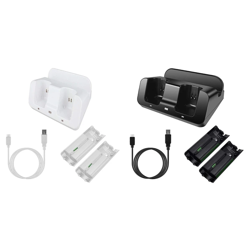 

Charging Dock Station Charger For Wii Remote Controller For Wii U Gamepad With Batteries And USB Charging Cable