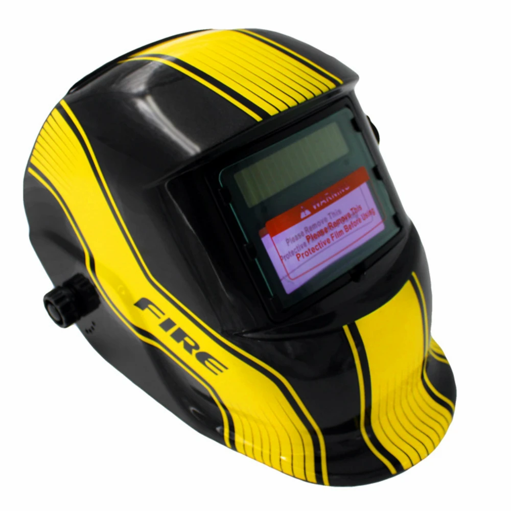 Automatic Darkening Welding Mask for Helmet Goggles Light Filter Welder's Soldering Work welder cap mma tig Yellowstripe | Инструменты