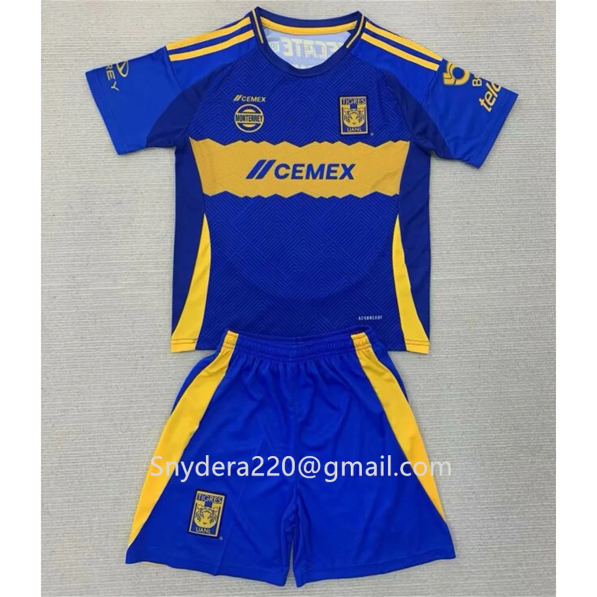 Детская футбольная рубашка Tigres de la UANL Away синяя быстросохнущая одежда