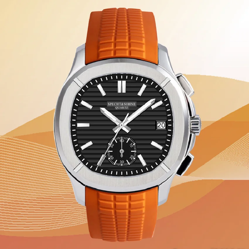 

Relogios Masculinos New Men's Watches Rubber Strap Quartz Watches Luminous Hands Military Waterproof Orange Wristwatch for Man