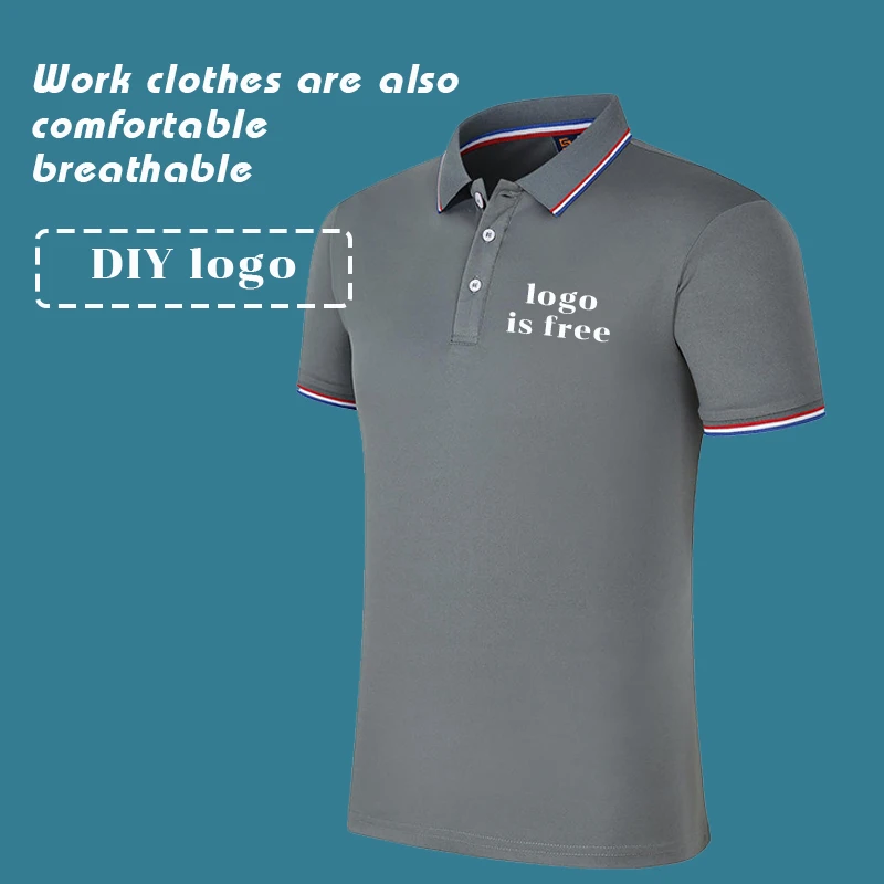 Men's Polo Shirt Logo Customized Top Personal Company T-shirt Breathable Cheap Embroidery DIY Men And Women POLO