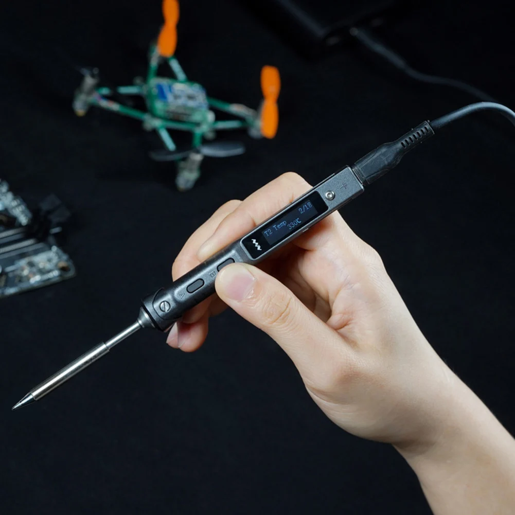

65W Electric Soldering Iron Adjustable Temperature Mini Handle Heat Pencil USB-C Smart Electric Soldering Iron Repair Hand Tools