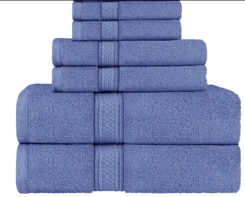 

6 Piece Set Bath Towel Towel Blue 2 Bath Towel, 2 Hand Towel And 2 Washcloths