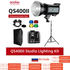 Профессиональная студийная стробоскопическая вспышка Godox QS400II 400Ws GN65 + 2,8 м оссветильник ительная стойка + 60x9 0 см фотолампа + триггер + комплект двери сарая