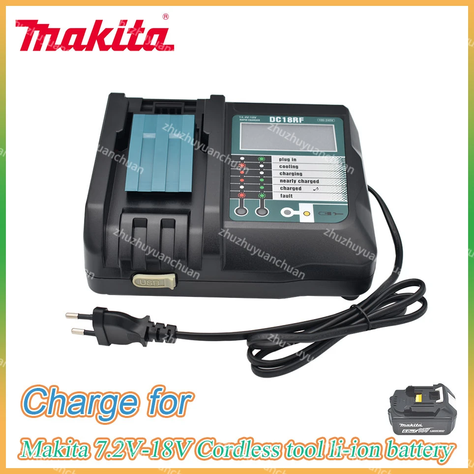 

DC18RC DC18RF For Makita 18V Drill Battery Charger 3A 3.5A Li-ion Charger for Makita 14.4V 18V LXT BL1815 BL1860 BL1430 BL1450