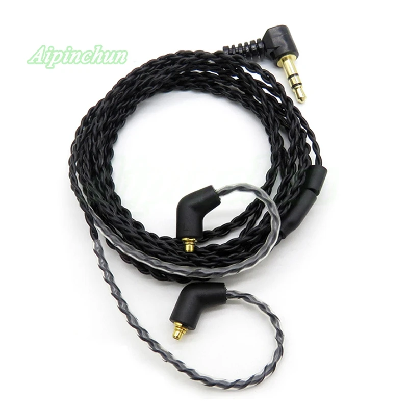 

Aipinchun Black MMCX Headphones Cable Replacement for Shure SE215 SE315 SE425 SE535 SE846 Earphone 3.5mm L Bending Jack