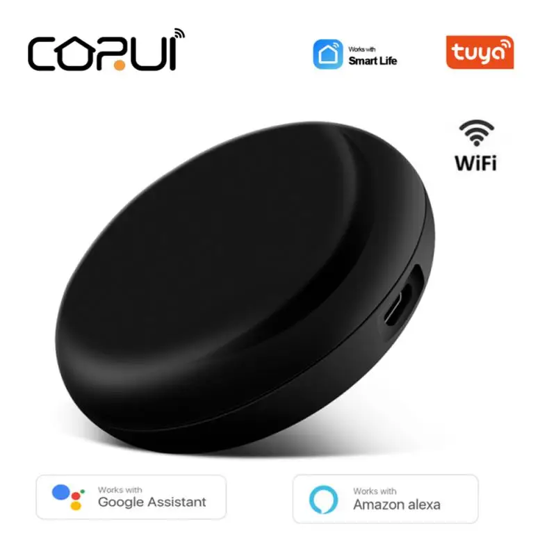

CORUI WIFI Tuya Smart Temperature and humidity Sensor+ IR Universal Remote Controller Support Smart Life Alexa Google Home