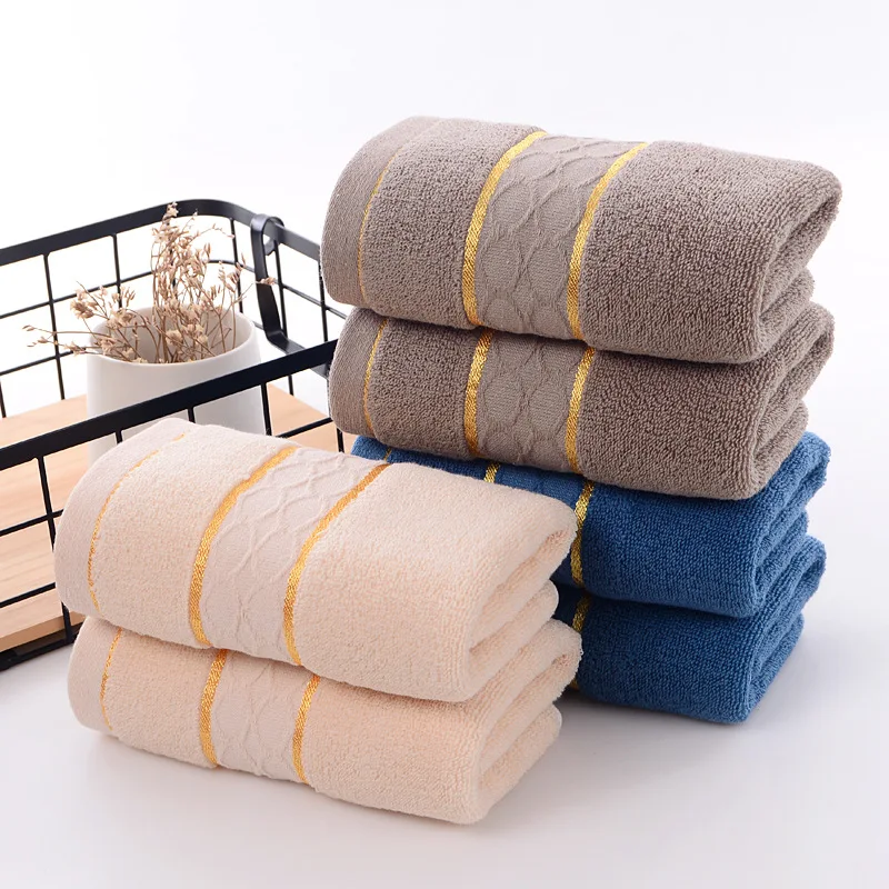 

34*74cm 100% Cotton Face Towel Beige Blue Coffee Hair Towel For Adults Washcloth High Absorbent Home Hotel Thick Soft Towels
