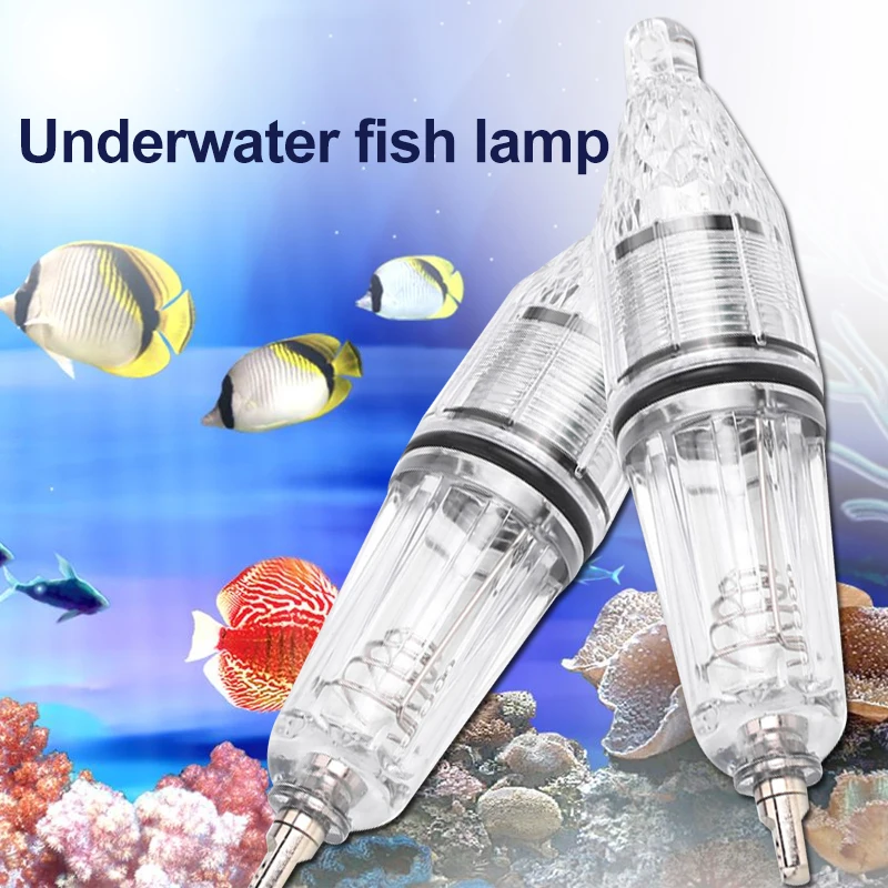 

12cm Deep Drop Underwater LED Lure Light 0-300M Fishing Squid Flash Lamp Bass Spoon Red Green Blue White Multicolor