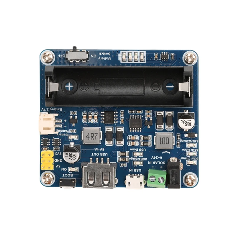 

Модуль контроллера заряда солнечной батареи MPPT 6 В-24 В с BMS и держателем батареи 14500 - плата управления солнечной энергией для проектов DIY