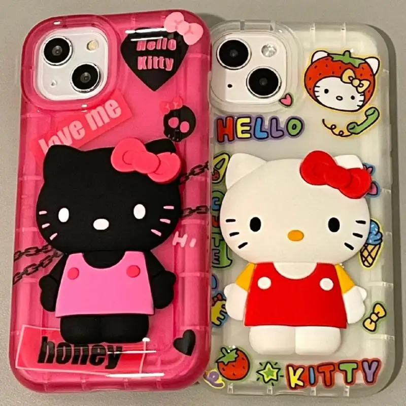 

Hellokittys чехол для телефона для Iphone14 13 12 11Promax Sanrioed мультфильм аниме милая кукла мягкий чехол для телефона Diy игрушки девушки подарки