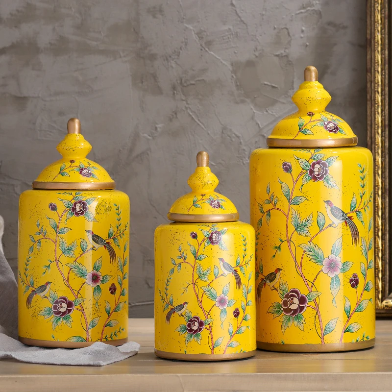 

Классическая керамическая ваза с цветочным рисунком, антикварная конфетница, многофункциональные фарфоровые банки для хранения, винтажный домашний декор
