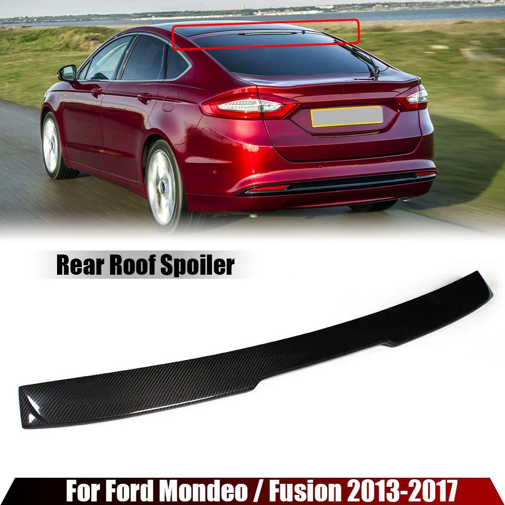 

For Ford Mondeo / Fusion 2013-2017 Black / Carbon Fiber Look Rear Roof Spoiler Wing Trunk Lip Boot Cover Car Styling