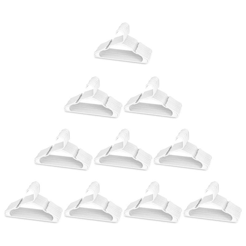 

White Plastic Hangers, Plastic Clothes Hangers Perfect For Everyday Standard Use, Clothing Hangers (White, 200 Pack)