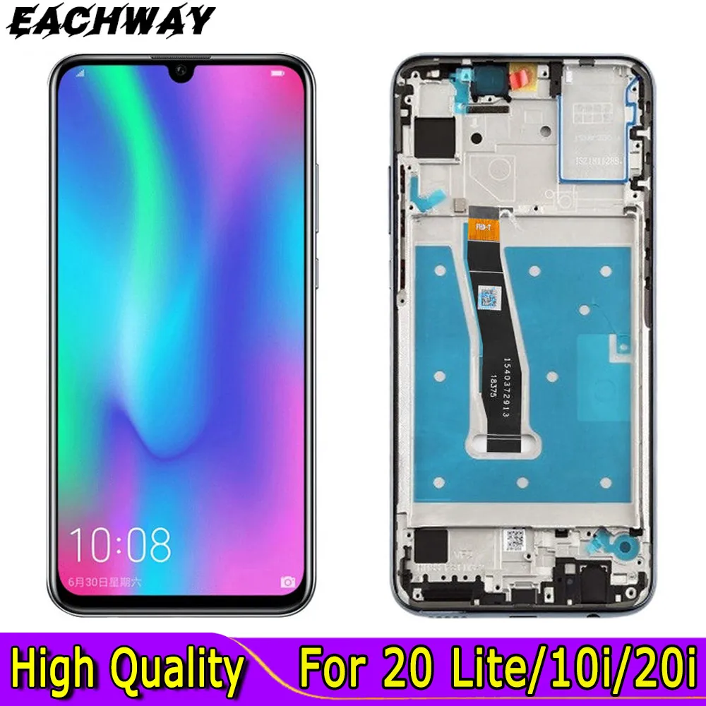 ЖК-дисплей для Honor 20 Lite MAR-LX1H, ЖК-дисплей с сенсорным экраном и дигитайзером в сборе, Замена для Huawei Honor 20 Lite, экран 6,15 дюйма