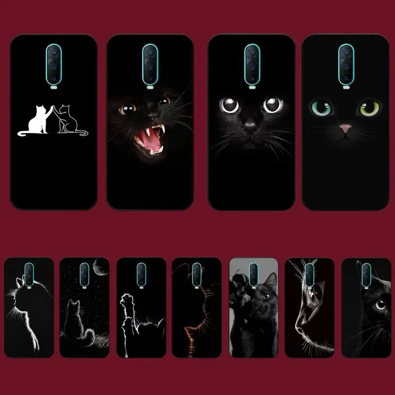 

Black Cat Staring Eye Phone Case for Vivo Y91C Y11 17 19 17 67 81 Oppo A9 2020 Realme c3