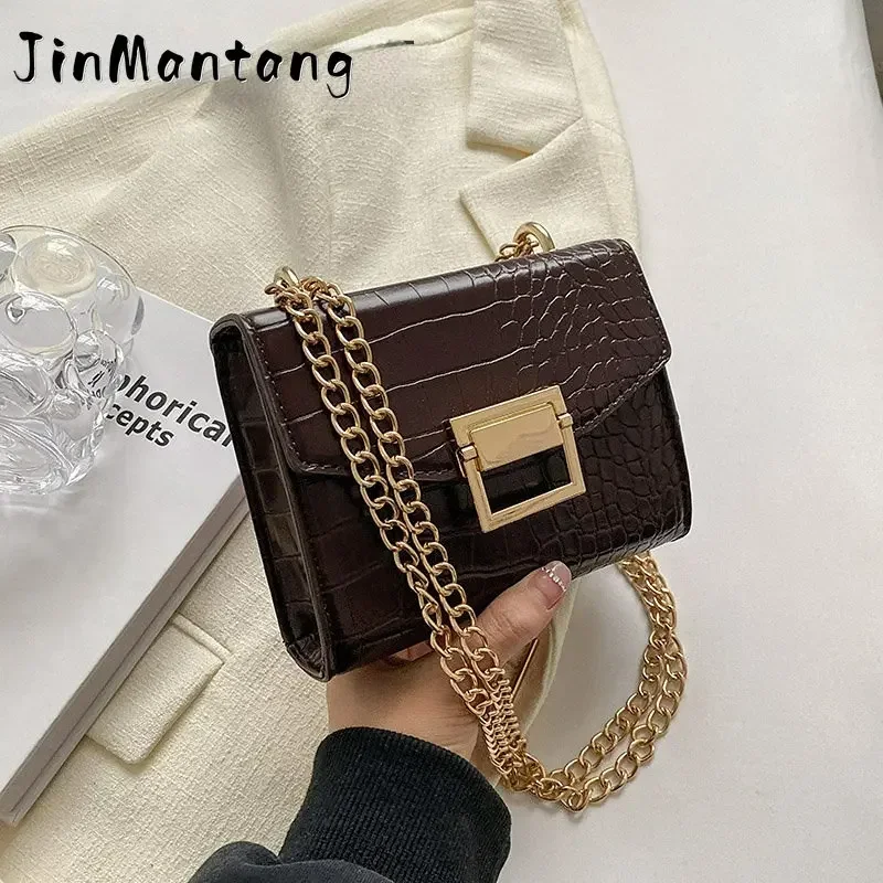 

Jin Mantang Stone Pattern Mini PU Leather Solid Color Simple Flap Crossbody Bags for Women 2023 Spring Trends Chain Handbags