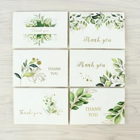 6pcs foldable gold foil stamping thank you greeting card concise style fashion design blessing message birthday greeting card
